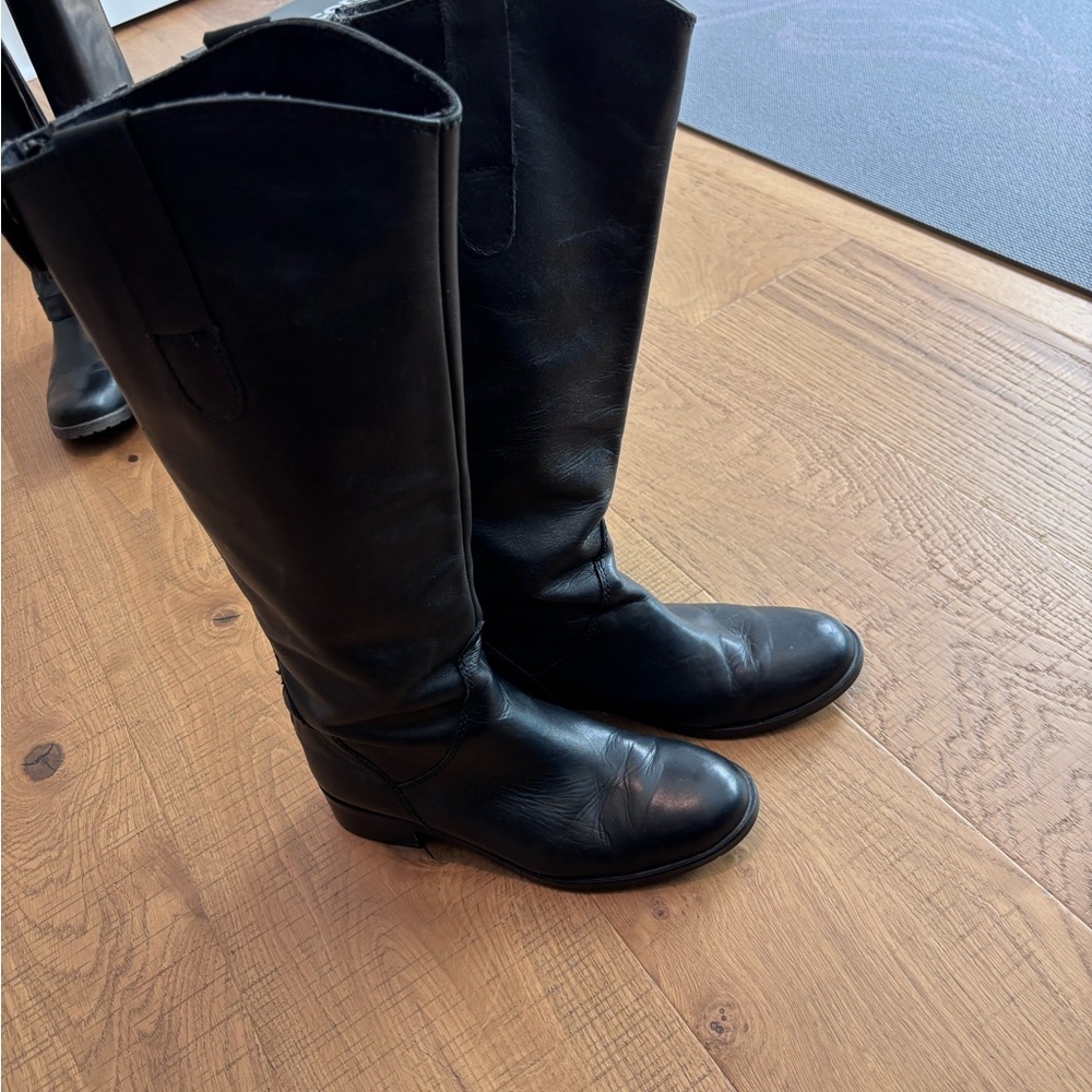 Steve Madden Black Leather Women's Riding Boots